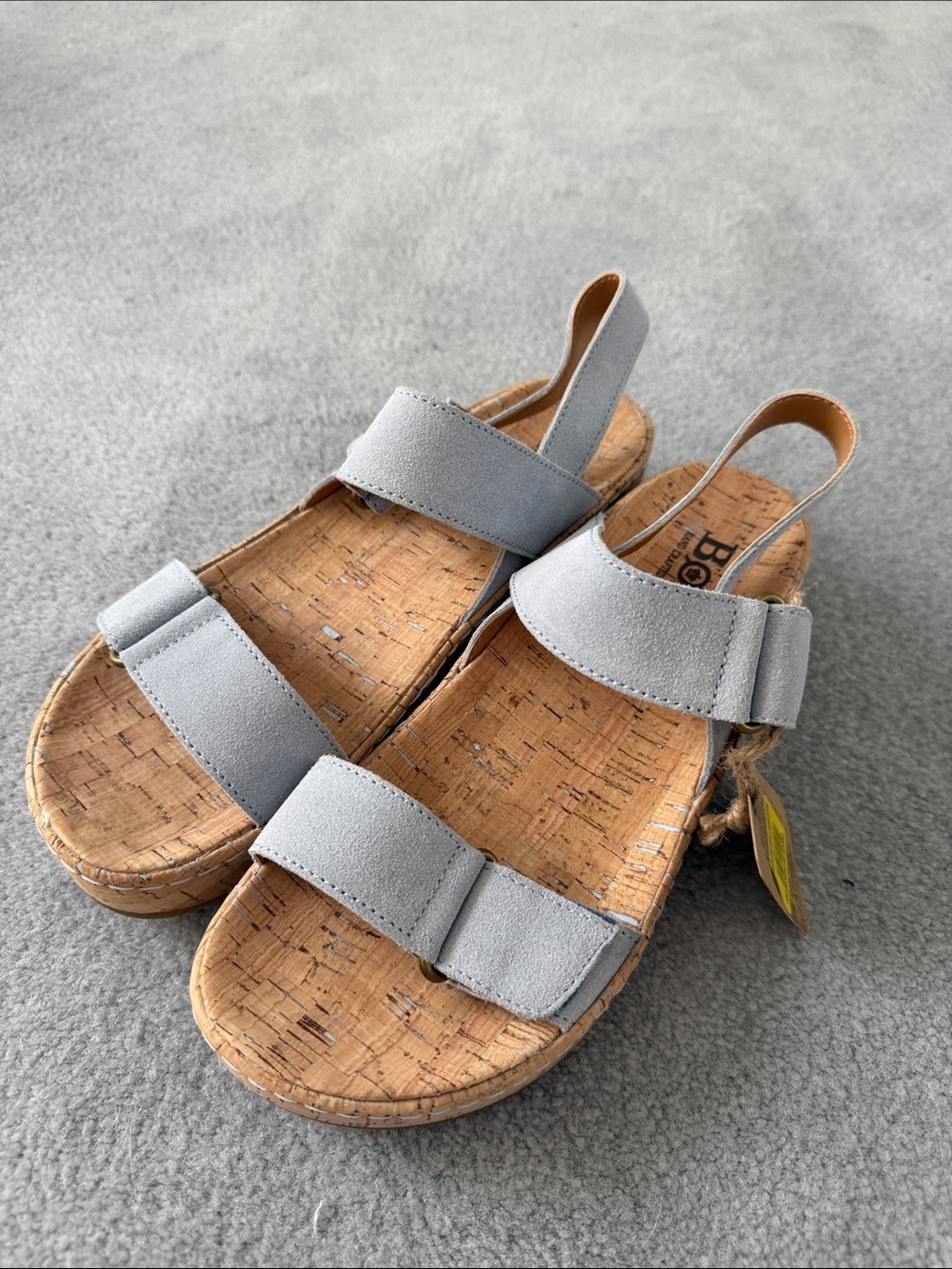 b.o.c. Light Gray Cork Footbed Slingback Sandals
